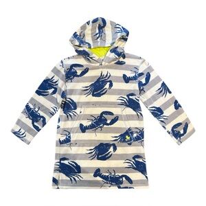 Mini Boden Kid‎ Crab Toweling Hoodie Long Sleeve, Size 6-7years